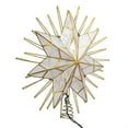 thumbnail image 1 of Kurt Adler 7 Point Natural Capiz Star Lighted Tree Topper, Gold, 1 of 4