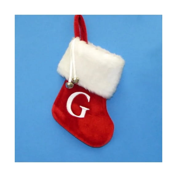 KSA Set of 12 Monogrammed "G" Mini Christmas Stocking 7"