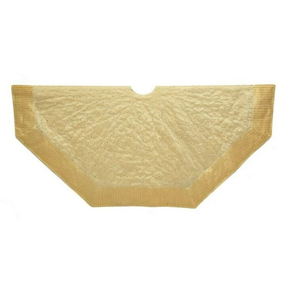 Kurt Adler 72-Inch Gold Geometric and Sequins Tree Skirt