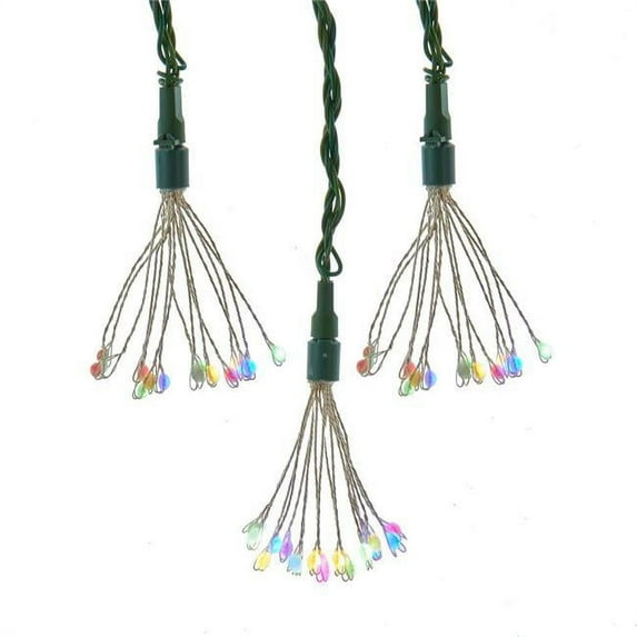 Kurt Adler 75-Light Cluster Twinkle LED Lights with Wire Multi Color & Green