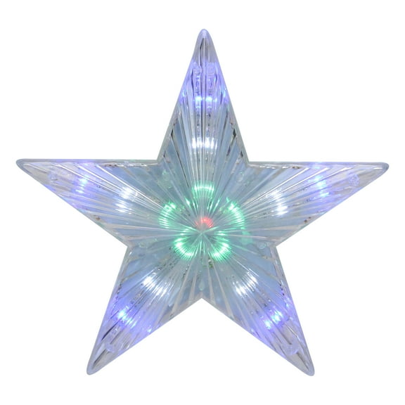 8.5" Clear Lighted Contemporary Tree Topper Star - Multi-Color Lights