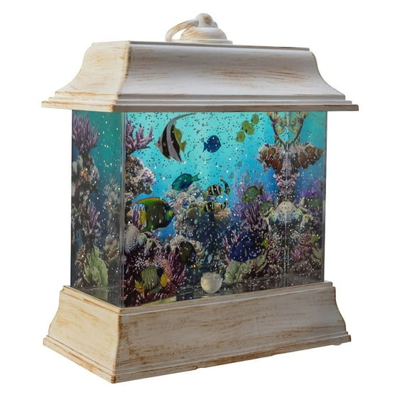 Kurt Adler 8.5-Inch Battery-Operated White LED Lantern Aquarium