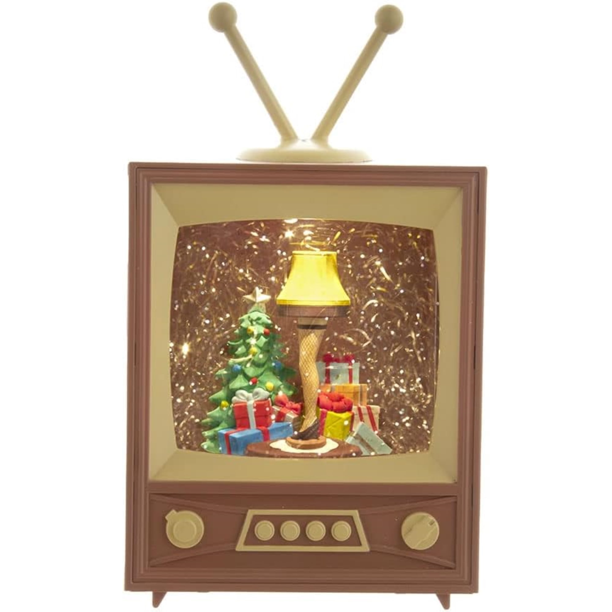 8.5-Inch Brown LED Musical Christmas Television Decor