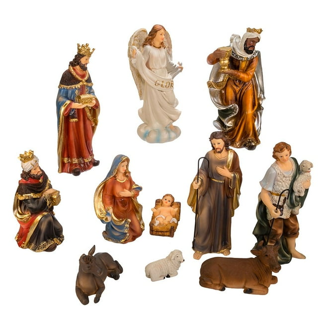 Kurt S. Adler Christmas Nativity Scene Table Piece, 8.5 in Polyresin, 11 Count