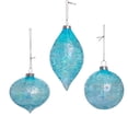 thumbnail image 1 of Kurt Adler 80MM Blue Finial, Onion, and Ball Glass Ornaments, 3-Piece Set, 1 of 4