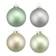thumbnail image 1 of Kurt Adler 80MM Matte Silver, Sage Green and Ivory Glass Ball Ornaments, 6 Piece Box, 1 of 6