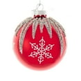thumbnail image 1 of Kurt Adler 80MM Red and Silver Snowflake Ball Ornaments, 6 Piece Set, 1 of 4