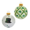 thumbnail image 1 of Kurt Adler 80MM Silver and Light Green St. Patrick Glass Ball Ornaments, 6 Piece Box, 1 of 8
