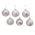 thumbnail image 1 of Kurt Adler 80MM Silver with Glitter and Sequins Glass Ball Ornaments, 6 Piece Box, 1 of 4