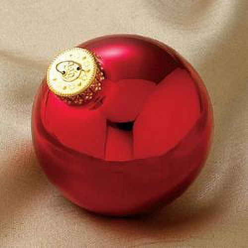 Kurt Adler 80Mm Shiny Red Glass Balls 4Pc