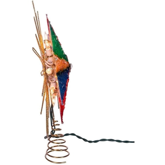 Kurt Adler 9.5-Inch UL 10-Light 8-Point Capiz Multi-Color Star Treetop