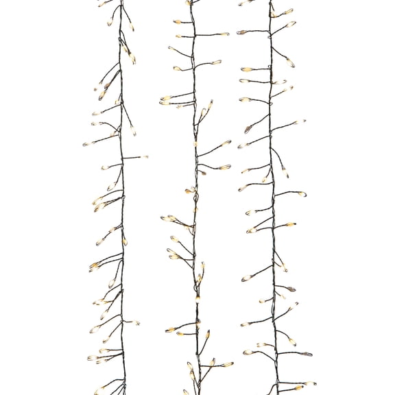 Kurt Adler 9.8-Foot 300-Light Warm White LED Fairy Light Cluster Garland