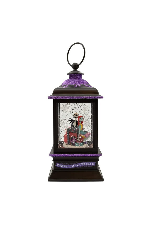 Kurt Adler 9-Inch Battery-Operated Disney Nightmare Before Christmas Jack and Sally Spinning Musical Light-Up Lantern