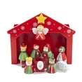 thumbnail image 1 of Kurt Adler 9" Mini Nativity With 9 Figurines + Stable, 10Pc, 1 of 1