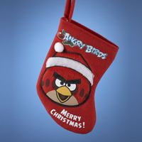 Kurt Adler Angry Birds 6.5 Red Bird Miniature Applique Stocking