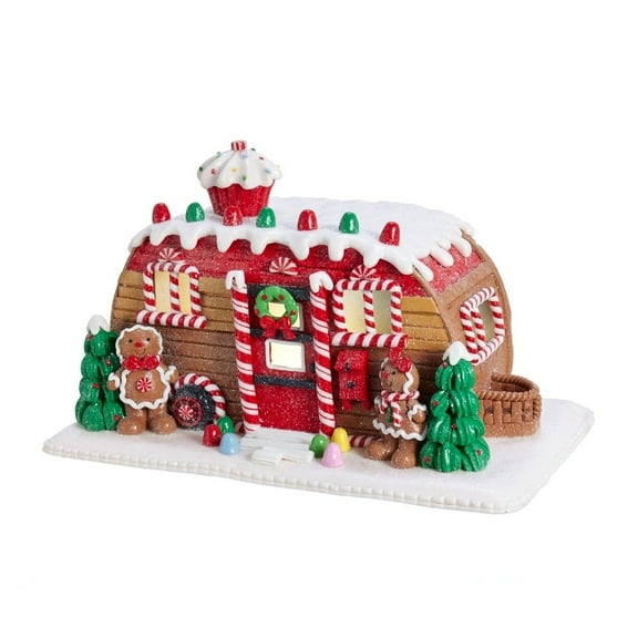 Kurt Adler Battery-Operated LED Gingerbread Camper House Table Piece