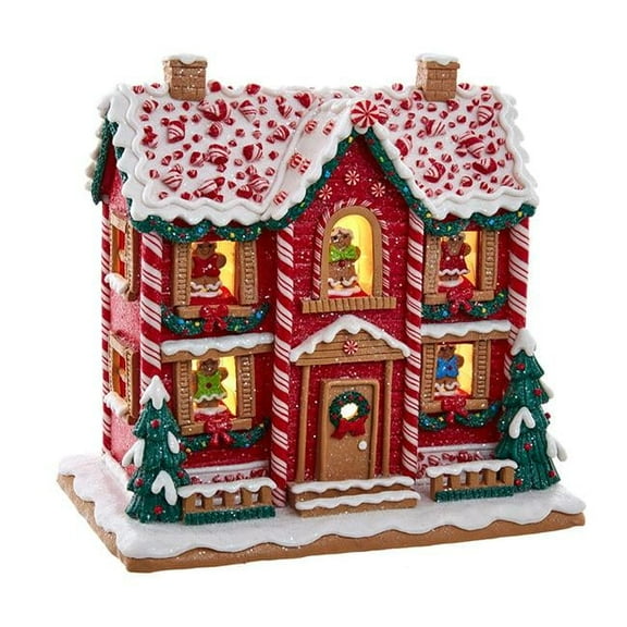 Kurt Adler Battery Operated LED Music Box Gingerbread House Christmas Decoration, 9.5in