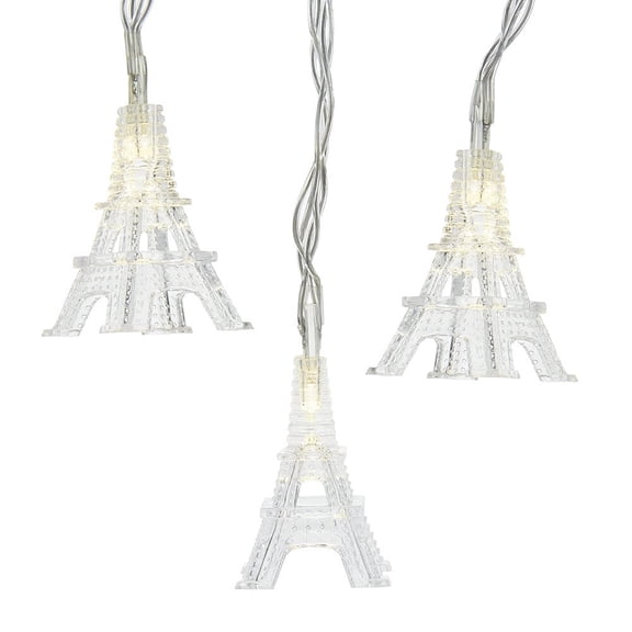 Kurt S. Adler Battery-Operated Warm White Eiffel Tower Lights, Clear