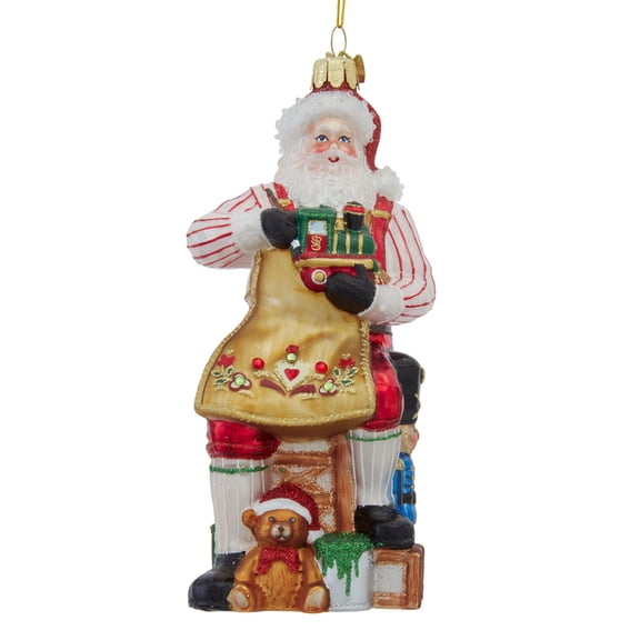 Kurt Adler Bellissimo Glass Workshop Santa Ornament