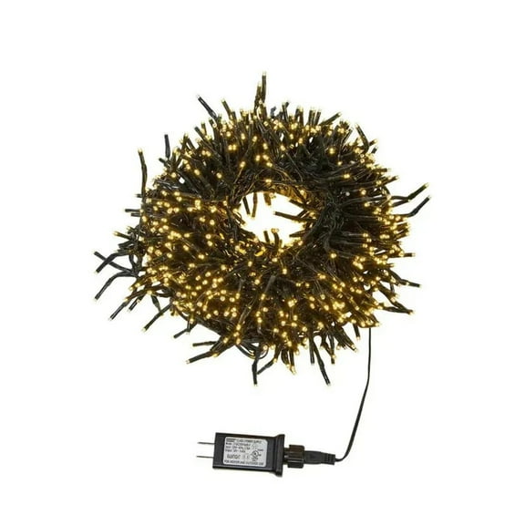 Kurt Adler CUL 1000-Light 33-Foot Cluster Garland with Warm White 3MM LED Bulbs