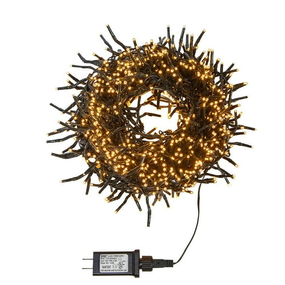 Kurt Adler Cluster Light Set CUL 1000-Light 33-Foot Classic White 3MM LED Bulbs