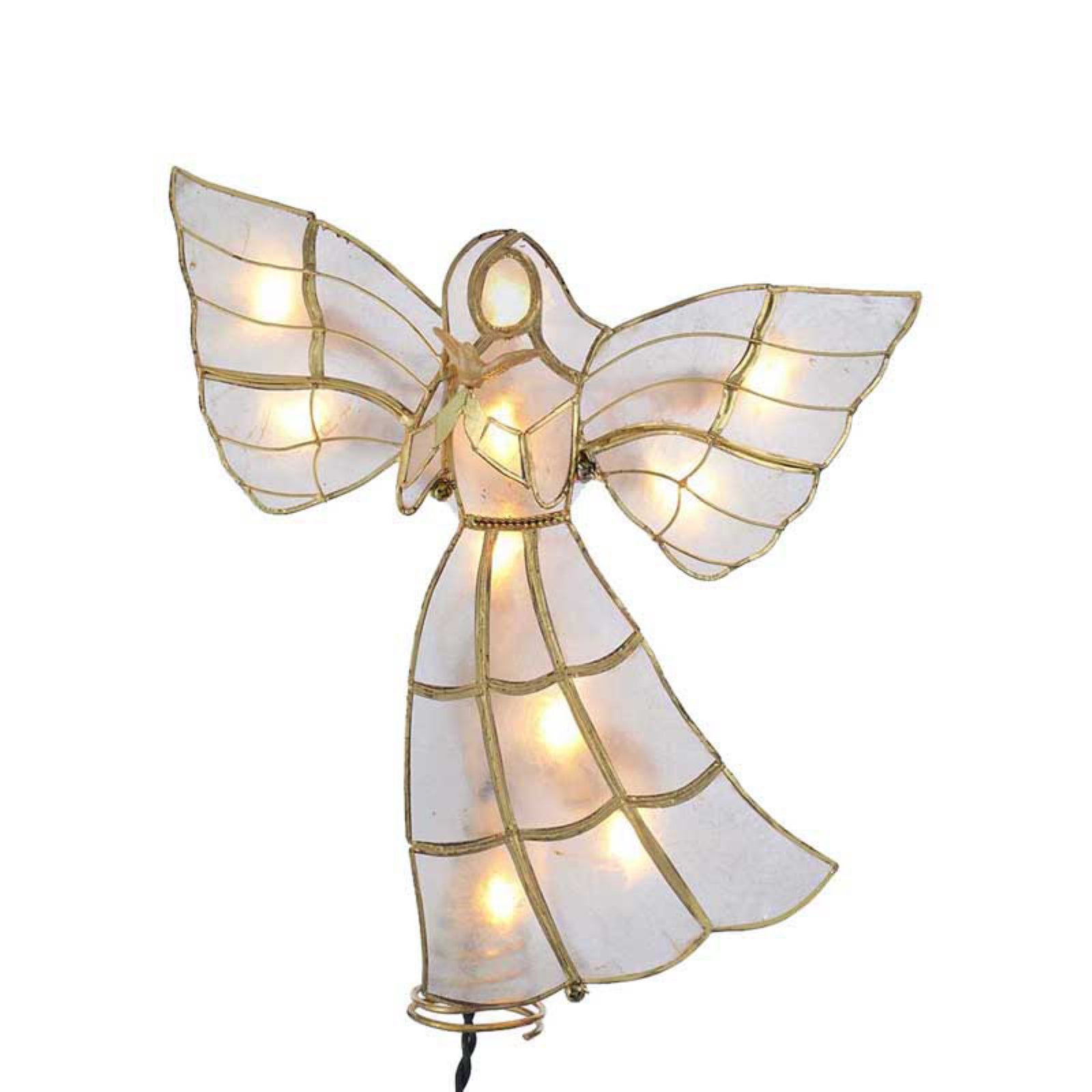 Kurt Adler Capiz Angel With Dove Lighted Treetop - Walmart.com