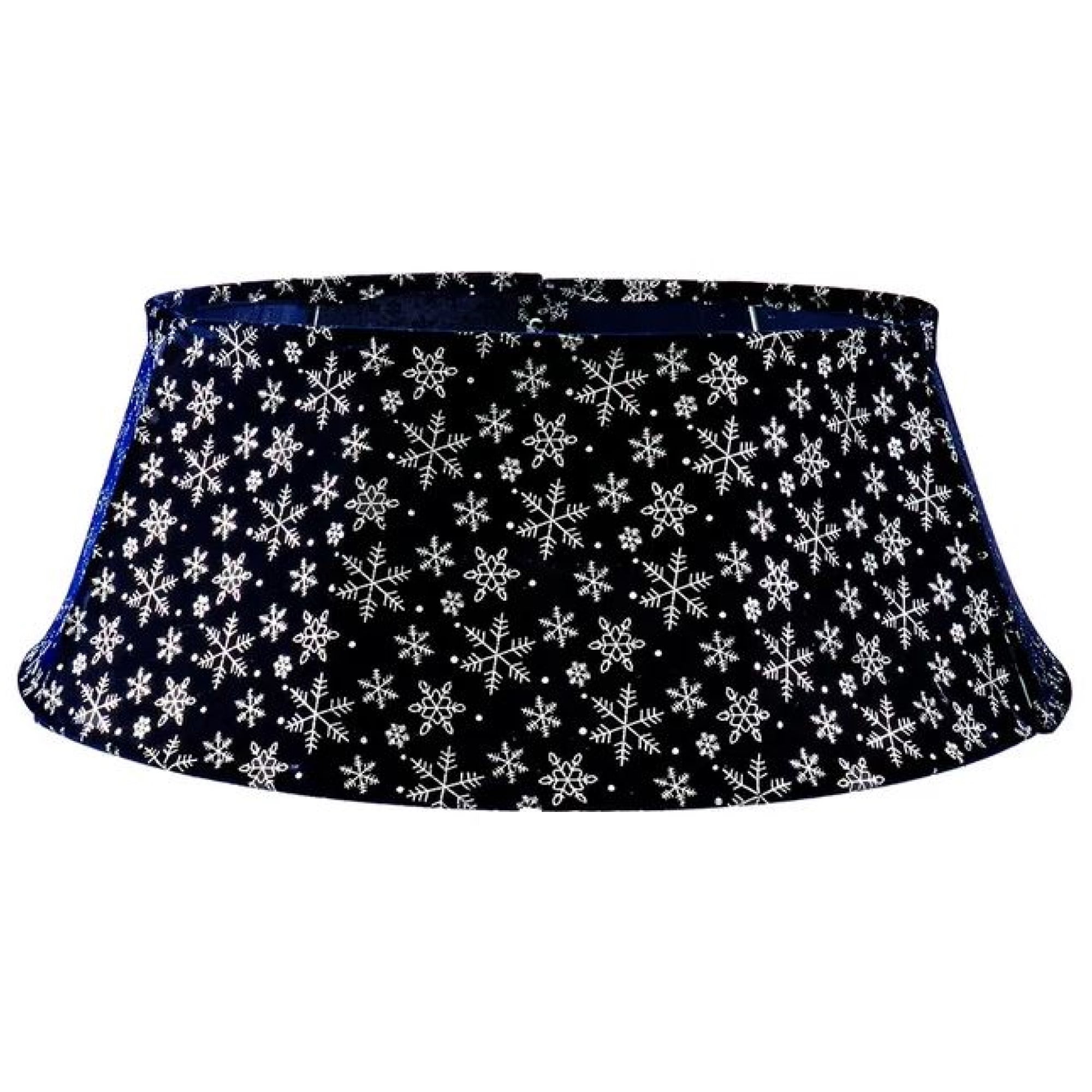 Navy and White Snowflake Christmas Tree Collar, 27in