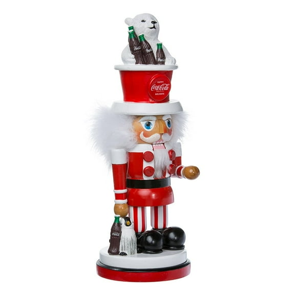 Kurt Adler Coca-Cola Hollywood Nutcracker with Polar Bear Hat, 15-Inch