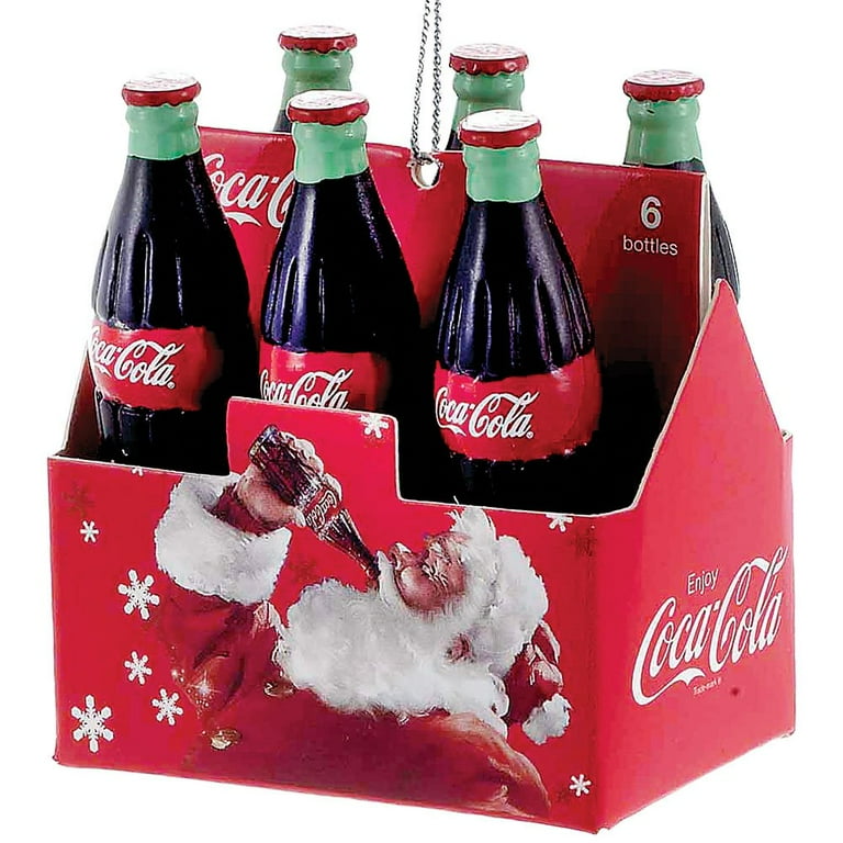 Kurt S. Adler Coca-Cola 6-Pack Bottles Ornament, Santa Christmas