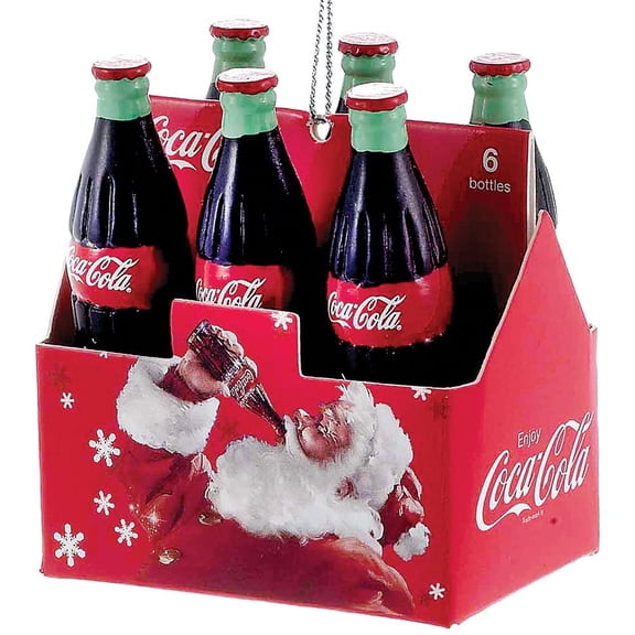 Kurt Adler Coca-Cola 6-Pack Ornament, 3.5 inches Height, Red