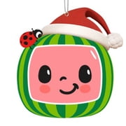 Kurt Adler Cocomelon Blow Mold Watermelon with Santa Hat Christmas Ornament