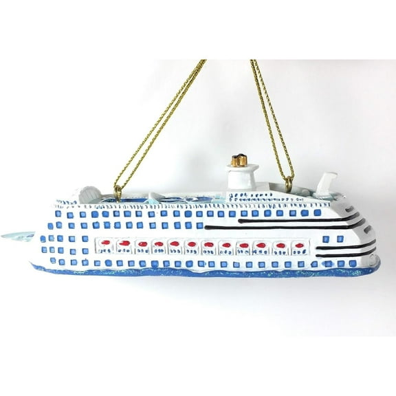Kurt Adler Cruise Ship Resin Christmas Ornament