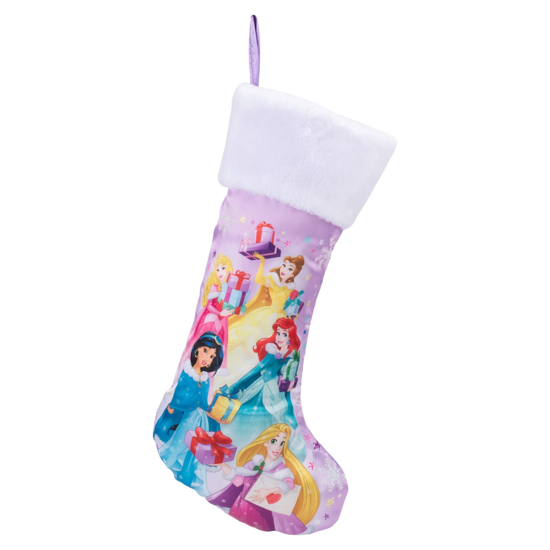 Disney Princess Purple Stocking with White Plush Cuff
