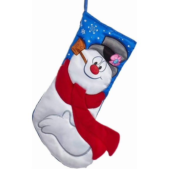 Kurt Adler 19" Frosty With Red Scarf Applique Stocking