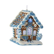 Kurt Adler Gingerbread Led Hanukkah House Ornament