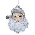 thumbnail image 1 of Kurt Adler Glass Ornament for Christmas Tree, Silver Santa Face, 1 of 2