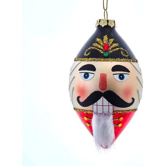 Kurt Adler Glass White Beard Nutcracker Head Finial