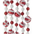 thumbnail image 1 of Kurt Adler Glitter Candy Ball Garland, Christmas Decoration Red and White 6 ft., 1 of 2