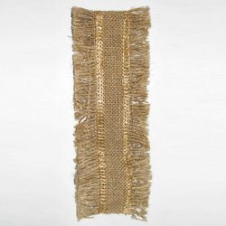 Kurt Adler Gold Lurex Border Fringed Christmas Ribbon 2.5" x 10 Yards