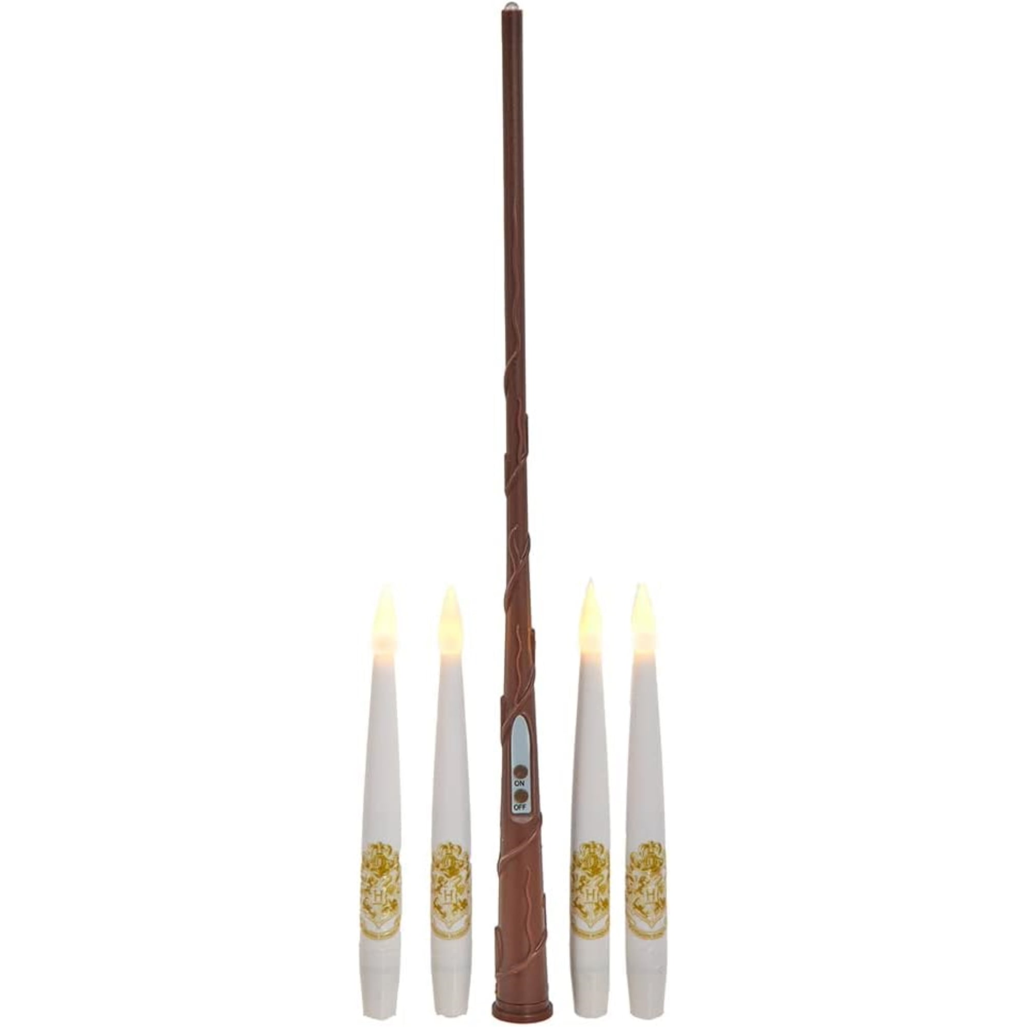 Kurt Adler Harry Potter 10 Floating Candles with Wand Remote Set Lights,  White