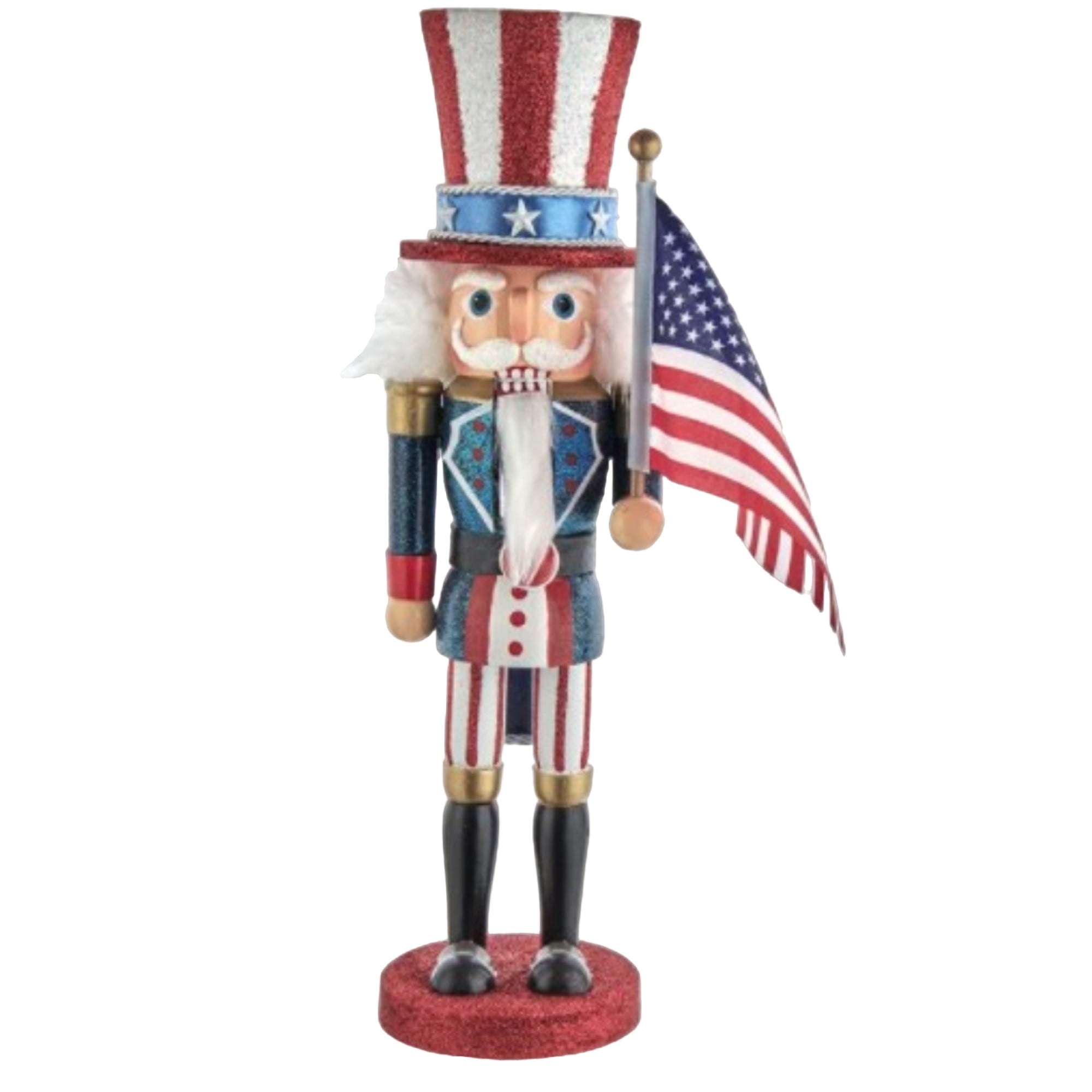 Hollywood Kurt Adler 15-Inch Uncle Sam Nutcracker – Patriotic Wooden Holiday Decor