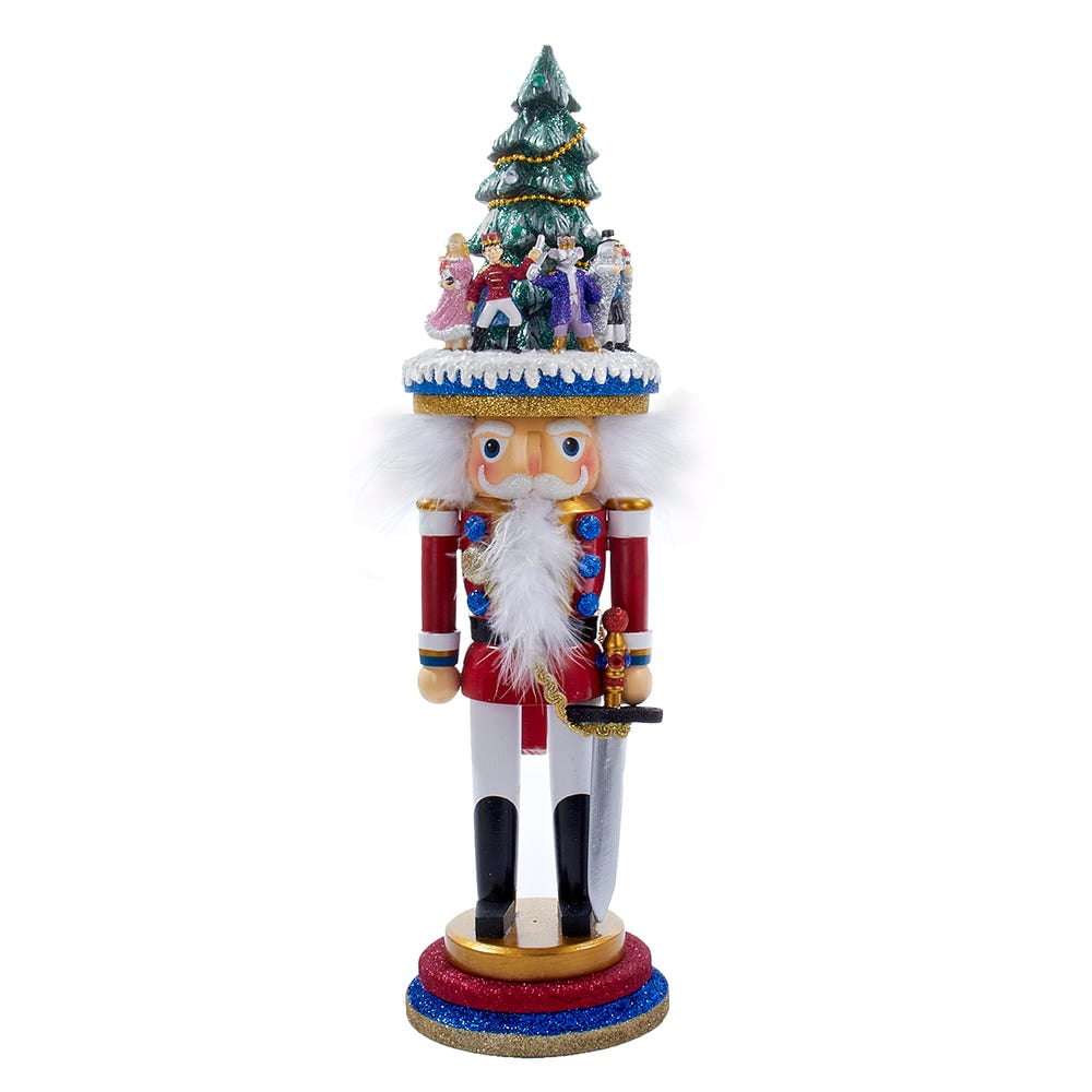 19-Inch Red and White Nutcracker with Christmas Tree Hat