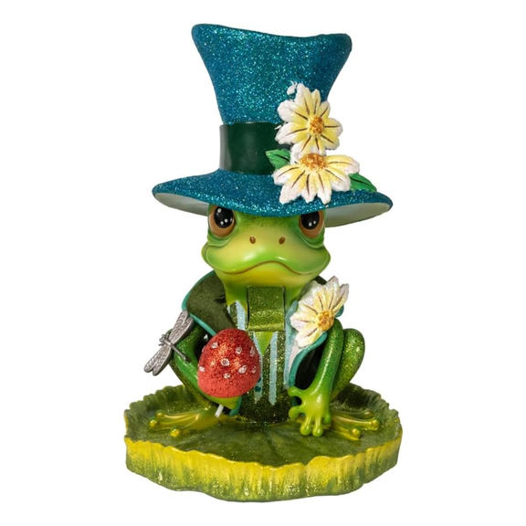 Kurt Adler Hollywood Nutcrackers Frog on Lilypad Nutcracker, 12in