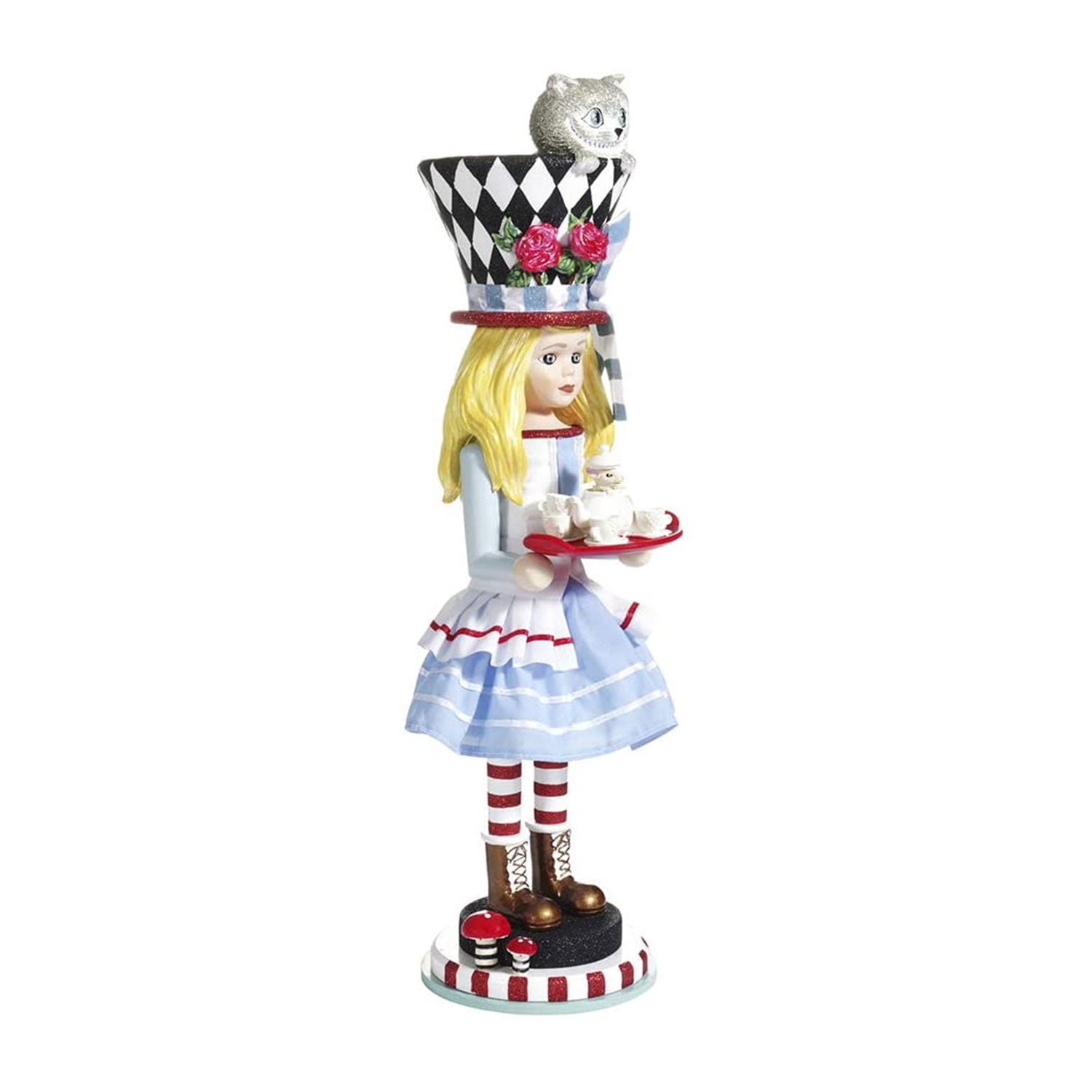 19.5" Multicolor Wooden Alice in Wonderland Nutcracker