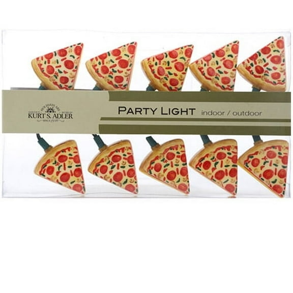Kurt S. Adler Indoor/Outdoor 10-Light Pizza Light Set, Multicolor