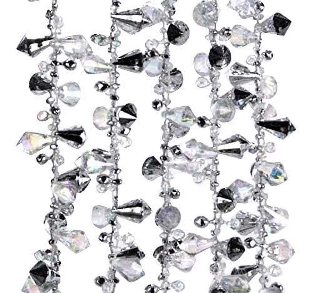 Kurt Adler Iridescent Silver Large Twinkle Ice Double Twist Bead Garland