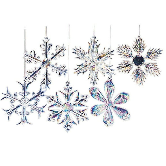 Kurt Adler Iridescent Snowflake Ornament, 12 Pieces, Purple