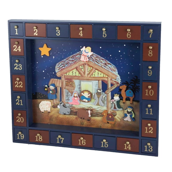 Kurt Adler Magnetic Musical Nativity Advent Calendar, 25 Pc, MultiColor, Resin