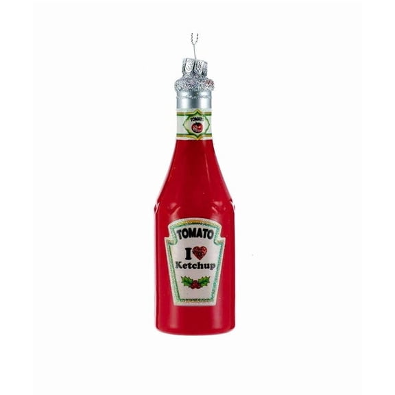 Kurt Adler Glass Ketchup Bottle Christmas Ornament Fun & Whimsical Holiday Dcor