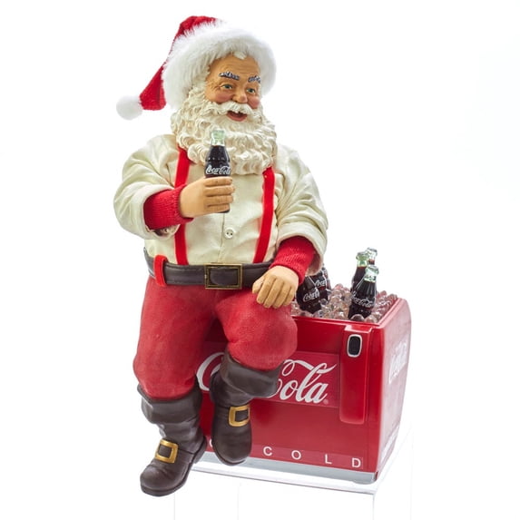 Kurt Adler Fabriché Coca-Cola Santa On Cooler Christmas Table Piece, 10.5"